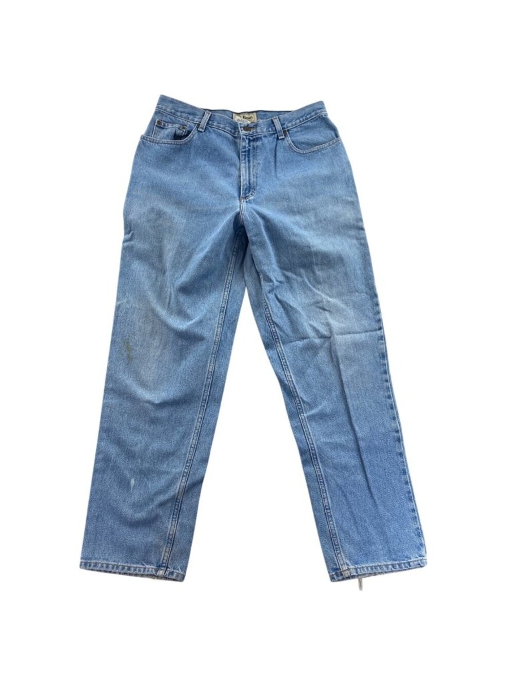 L.L. Bean Womens Jeans Size 14m Tall Blue Denim Straight Relaxed Fit 100% Cotton